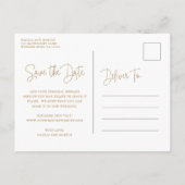 Carte Postale Faire-part Moderne save the date or vert tropical doré (Dos)
