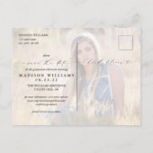 Carte Postale Faire-part Moderne Script 2 Photo Graduation Enregistrer la d (Dos)
