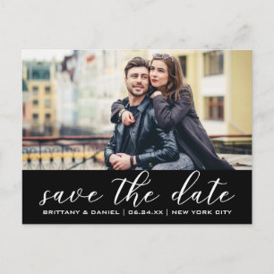 Carte Postale Faire-part Moderne tendance Enregistrer La Date Photo B