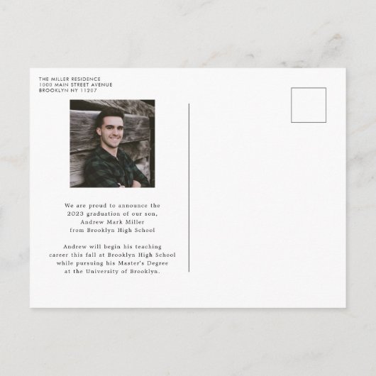 Carte Postale Faire-part Moderne unique superposition de script deux diplôm (Dos)