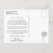 Carte Postale Faire-part Modification des plans Eucalyptus Mariage annulé (Dos)