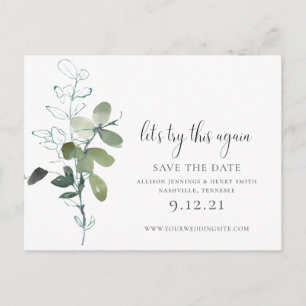 Carte Postale Faire-part Modification minimale de la date Mariage Eucalyptu