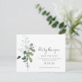 Carte Postale Faire-part Modification minimale de la date Mariage Eucalyptu (Debout devant)