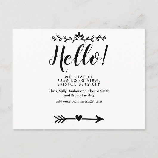 Carte Postale Faire-part Modifier Hello Neighbor, Nouvelle adresse, entrée (Dos)