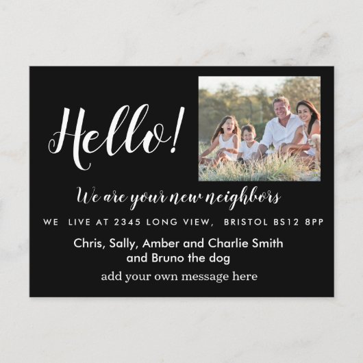 Carte Postale Faire-part Modifier Hello Neighbor, Nouvelle adresse, entrée (Devant)