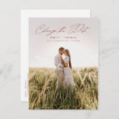 Carte Postale Faire-part Modifier La Date Complète Photo Mariage Postponton (Devant / Derrière)