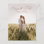 Carte Postale Faire-part Modifier La Date Complète Photo Mariage Postponton (Devant)