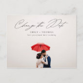 Carte Postale Faire-part Modifier La Date Complète Photo Mariage Postponton (Devant)