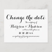 Carte Postale Faire-part Modifier la date, Mariage de calligraphie (Devant)