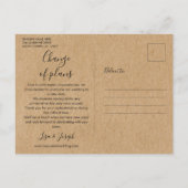 Carte Postale Faire-part Modifier la date Reportée Événement Annulé Rustiqu (Dos)