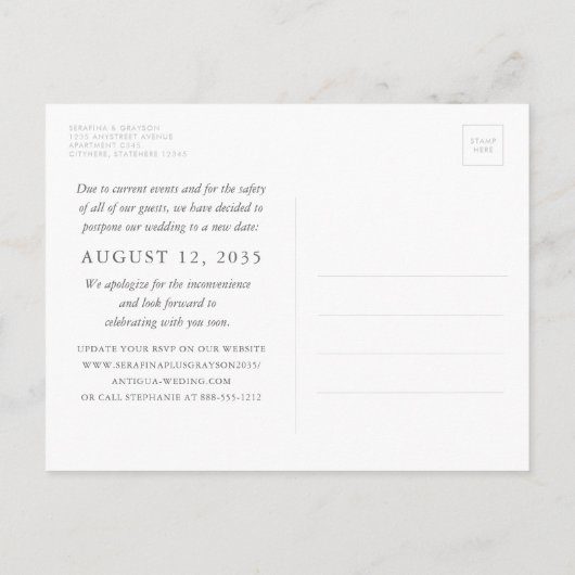 Carte Postale Faire-part Modifier la date Starfish Rustic Wood Beach Weddin (Dos)