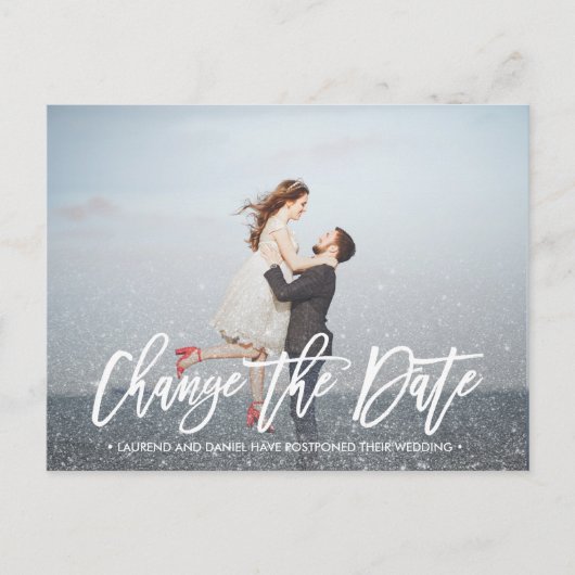 Carte Postale Faire-part MODIFIER LA DATE typographie Parties scintillant p (Devant)