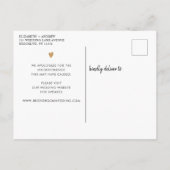 Carte Postale Faire-part Modifier le code date Simple Champagne Gold Heart (Dos)