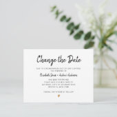 Carte Postale Faire-part Modifier le code date Simple Champagne Gold Heart (Debout devant)