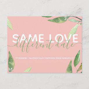 Carte Postale Faire-part Modifier le Mariage botanique rose date