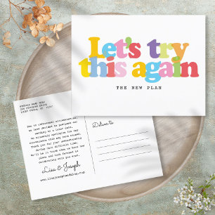 Carte Postale Faire-part Modifier L'Événement Date Reportée Coloré