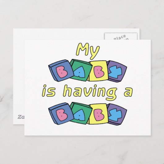 Carte Postale Faire-part Mon bébé a un bébé (Devant / Derrière)