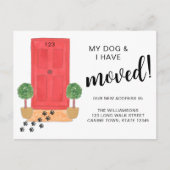 Carte Postale Faire-part Mon chien et moi avons déménagé (Devant)