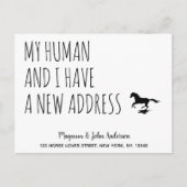 Carte Postale Faire-part Mon humain et moi avons une nouvelle adresse Cheva (Devant)