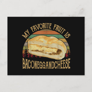 Carte Postale Faire-part Mon Oeuf Fruit Bacon Favori Et Cadeau Fromage