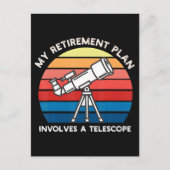Carte Postale Faire-part Mon plan de retraite implique un télescope (Devant)