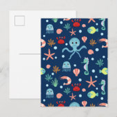 Carte Postale Faire-part Monde marin (Devant / Derrière)
