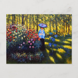 Carte Postale Faire-part Monet Woman avec un parasol dans le jardin