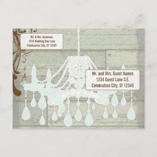 Carte Postale Faire-part Monnaie de chocolat au pays Rustique Enregistrer l (Dos)