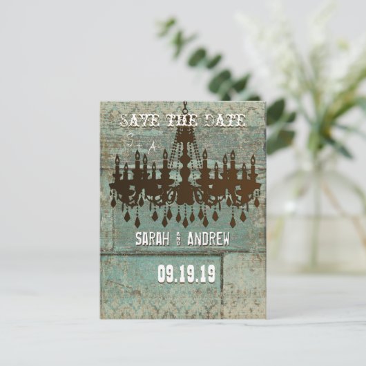 Carte Postale Faire-part Monnaie de chocolat au pays Rustique Enregistrer l (Debout devant)