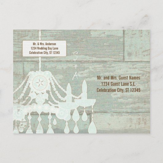 Carte Postale Faire-part Monnaie de chocolat au pays Rustique Enregistrer l (Dos)