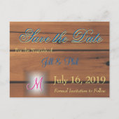 Carte Postale Faire-part Monogramme 3d de mur de grange (Devant)