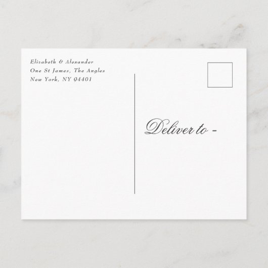 Carte Postale Faire-part Monogramme classique en or monogramme Foil Enregis (Dos)