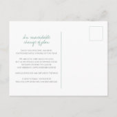 Carte Postale Faire-part Monogramme de feuille dessinée à la main verte pou (Dos)