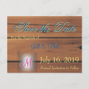 Carte Postale Faire-part Monogramme de mur de grange 3D