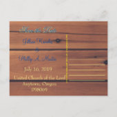 Carte Postale Faire-part Monogramme de mur de grange 3D (Dos)