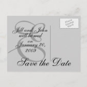 Carte Postale Faire-part Monogramme E Prénoms Enregistrer la date (Dos)