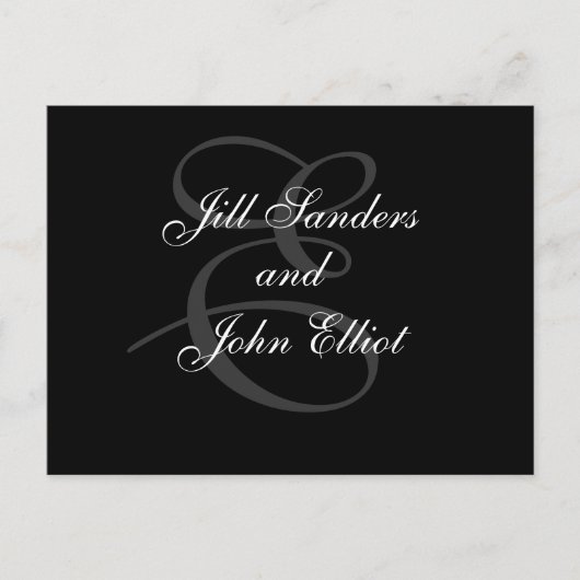 Carte Postale Faire-part Monogramme E Prénoms Enregistrer la date (Devant)