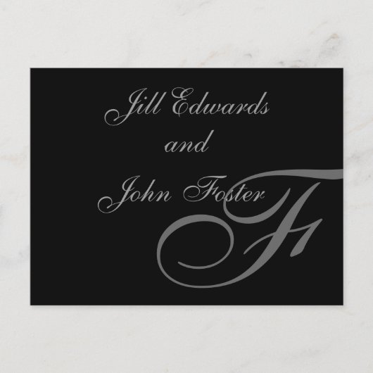 Carte Postale Faire-part Monogramme Enregistrer la date de l'annonce (Devant)