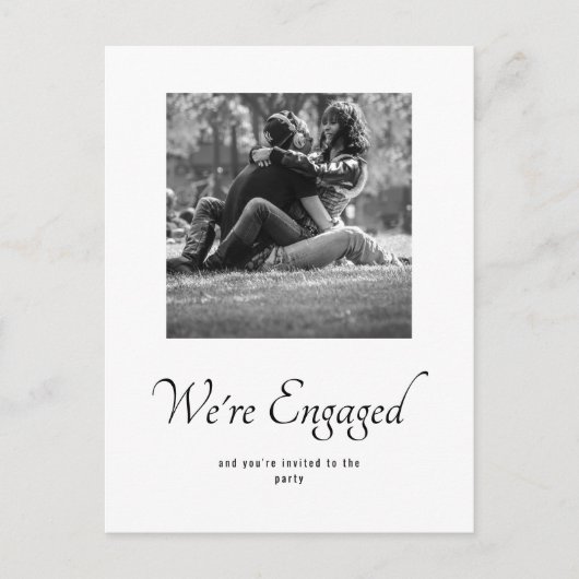 Carte Postale Faire-part Monogramme Mariage Engagement Partie Photo Invitat (Devant)