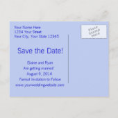 Carte Postale Faire-part Monogramme moderne - Bleu (Dos)