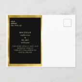 Carte Postale Faire-part Monogramme noir & Gold Sleek Enregistrer la date (Dos)