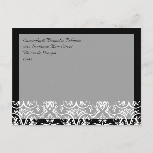 Carte Postale Faire-part Monogramme noir grand insignia Enregistrer la date (Dos)