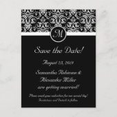 Carte Postale Faire-part Monogramme noir grand insignia Enregistrer la date (Devant)