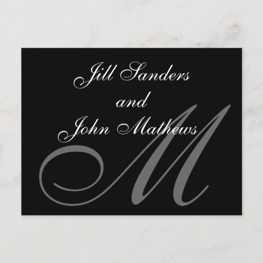 Carte Postale Faire-part Monogramme officiel M Enregistrer la date de l'ann (Devant)