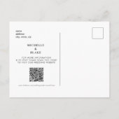 Carte Postale Faire-part Monogramme simple et élégant Noir Enregistrer la d (Dos)