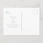 Carte Postale Faire-part Monogramme simple et élégant Pale SeafoamEnregistr (Dos)