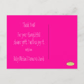 Carte Postale Faire-part Monographie de bébé merci/photos (Dos)