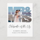 Carte Postale Faire-part Monsieur Madame Réception de mariage Photo (Devant)