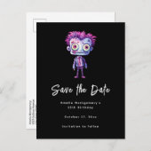 Carte Postale Faire-part Monstre de Frankenstein drôle Halloween Fun Annive (Devant / Derrière)