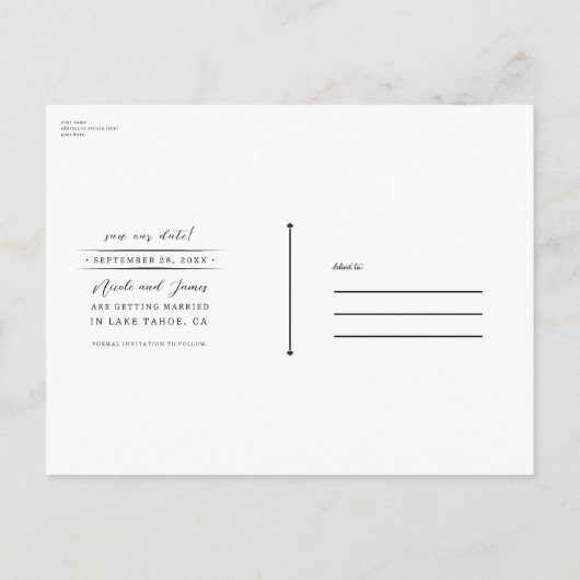 Carte Postale Faire-part Moody Rustic Garden Florals Bohemian Enregistrer l (Dos)